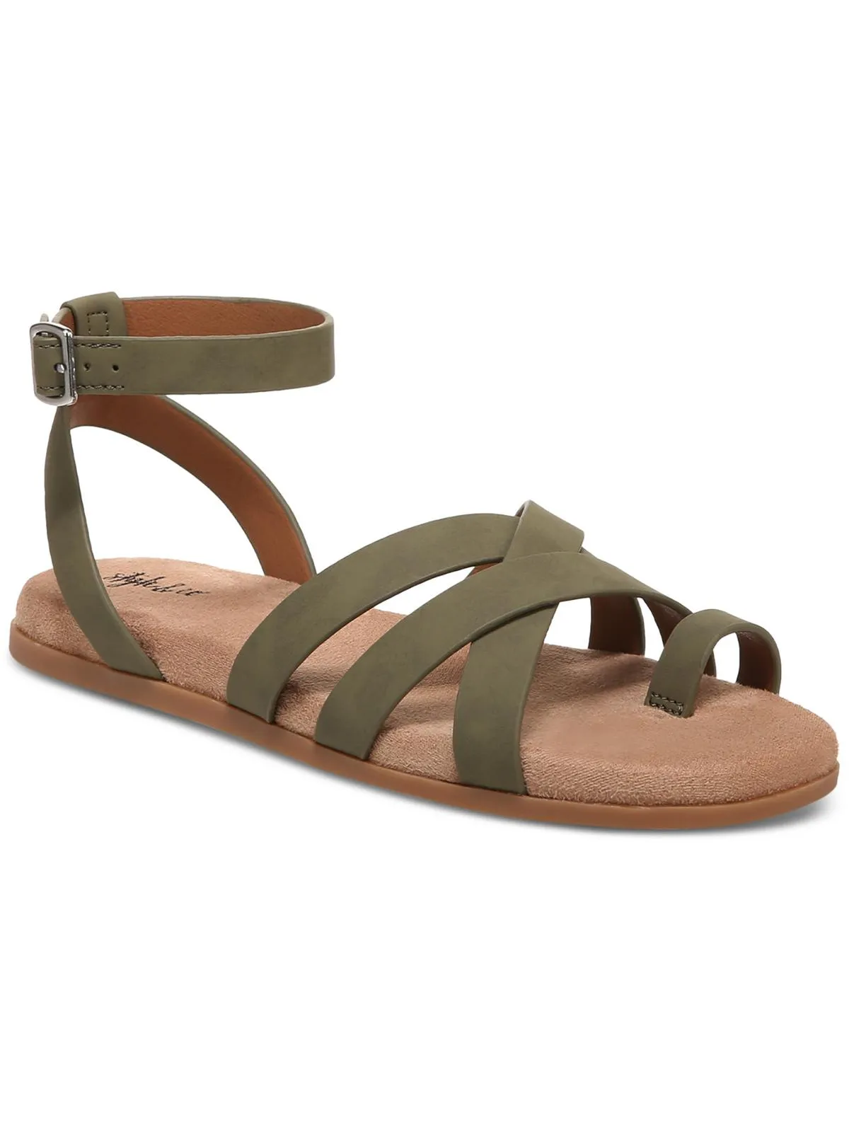 Parnikka Womens Faux Leather Criss-Cross Slingback Sandals